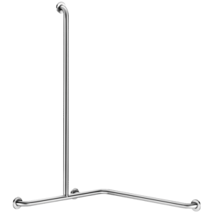 Barra de duche angular com barra vertical Inox satinado