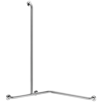 Barra de duche angular com barra vertical Inox satinado