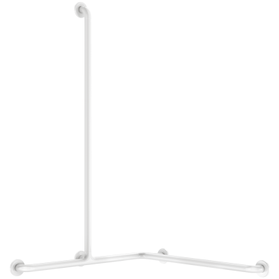 Barra de duche angular com barra vertical Nylon branco antibacteriano