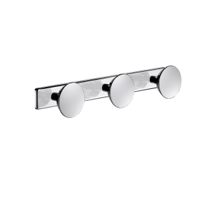 Cabide redondo 3 posições Inox polido brilhante