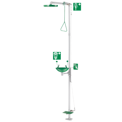 Combinado de duche e lava-olhos de emergência