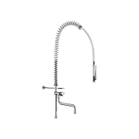 433422-Conjunto de pré-lavagem branco sem torneiras com coluna curta