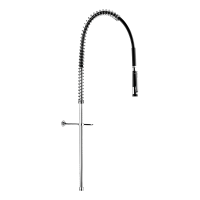 433720-Conjunto de pré-lavagem preto sem torneiras com coluna longa