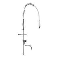 433220-Conjunto de pré-lavagem branco sem torneiras com coluna longa