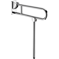 510162P-Barra de apoio rebatível com bengala Inox brilhante, L. 650 mm
