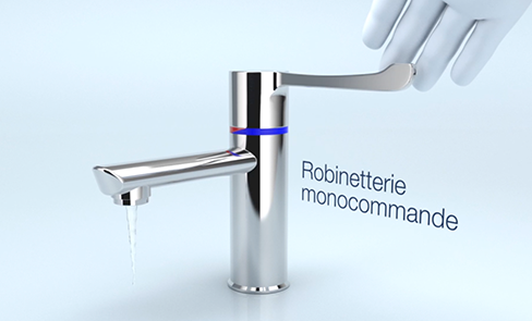 Ergonomia : abertura e fecho sequenciais sobre a água fria
